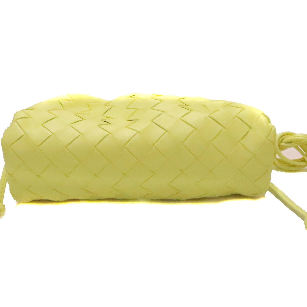 Bottega Veneta The Pouch Clutch Shoulder Bag Yellow Leather